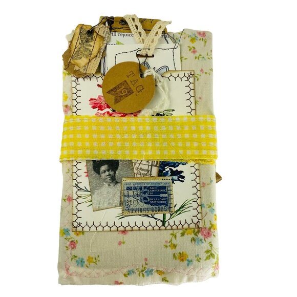 Writing Junk Journal Vintage Style u Fabric Cover Diary Includes Ephemera No 19 - Picture 1 of 13